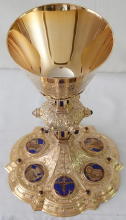 Solid silver gilt antique Belgian Gothic Chalice